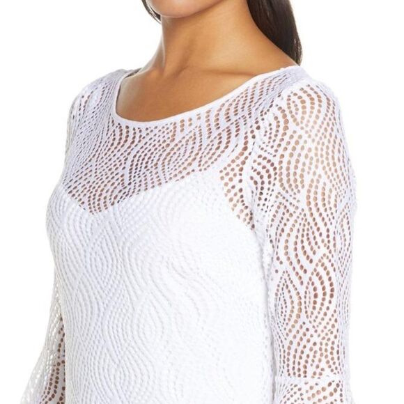 Lilly Pulitzer Fontaine Dress Flowing Leaf Lace - Picture 2 of 6